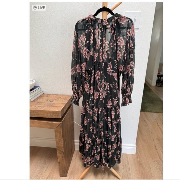 Free People Feeling Groovy Maxi Dress Forest Combo Sz. Lg - Picture 5 of 7